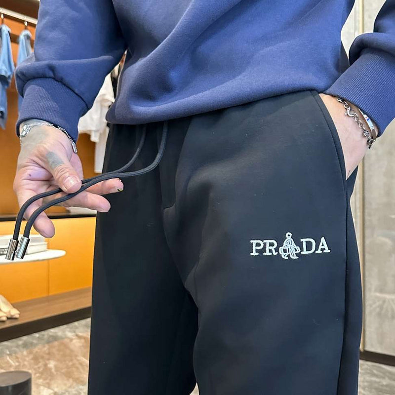 Prada Technical Cotton Joggers with Logo Pocket