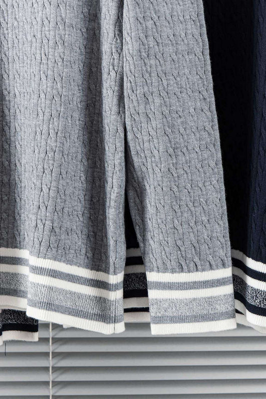 Prada Cable-Knit Stripe Trim Sweater