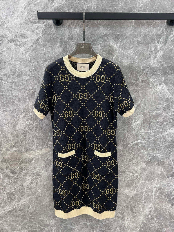 Women Gucci GG Pattern Knit Dress