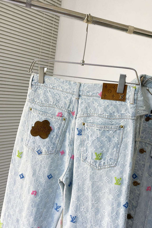 Louis Vuitton X Tyler the Creator Monogram Denim Jacket & Jeans Set