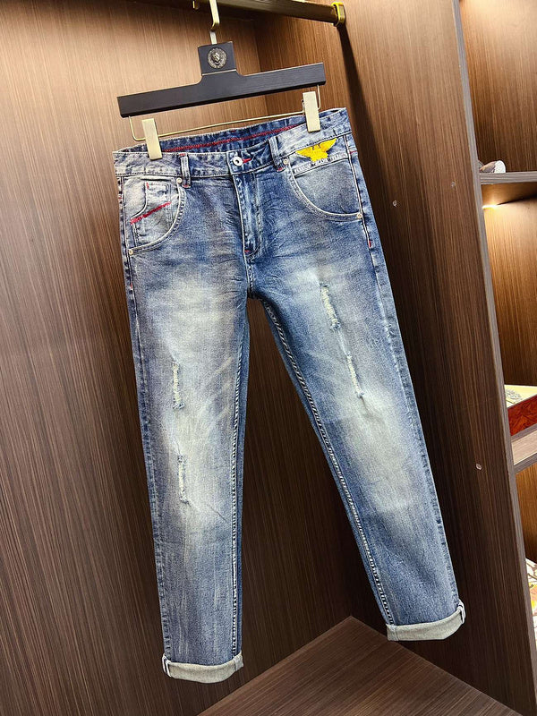 Distressed Blue Designer Jeans