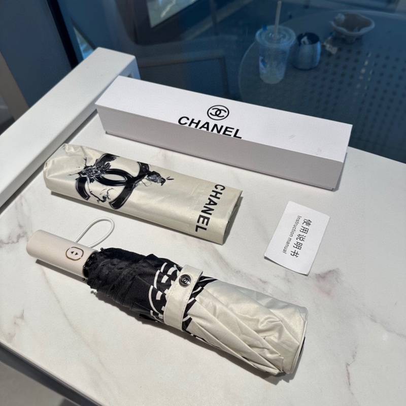Chanel Black Quilted Umbrella