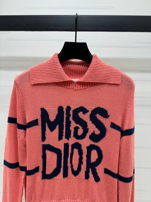 Dior “Miss Dior” Coral Pink Knit Sweater