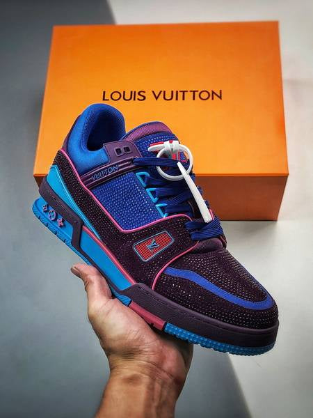 Louis Vuitton Trainer – Purple Teal Metallic Crystal