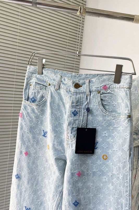 Louis Vuitton X Tyler the Creator Monogram Denim Jacket & Jeans Set