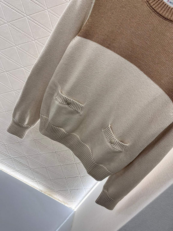 Moncler Bi-Color Knitted Crewneck Sweater