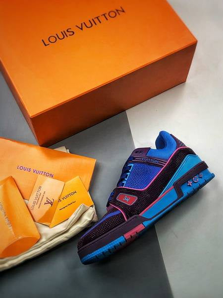 Louis Vuitton Trainer – Purple Teal Metallic Crystal