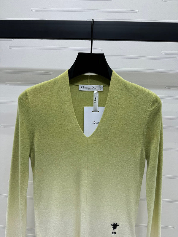 Christian Dior Gradient V-Neck Sweater