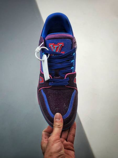 Louis Vuitton Trainer – Purple Teal Metallic Crystal