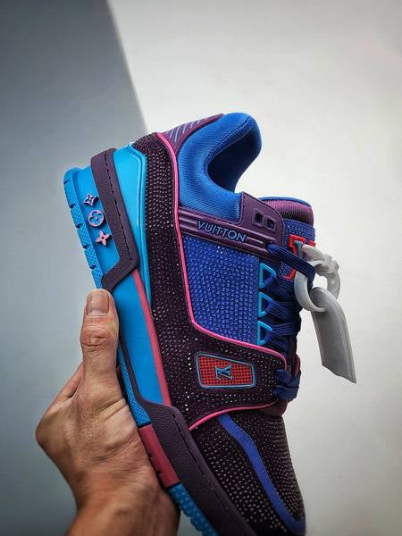 Louis Vuitton Trainer – Purple Teal Metallic Crystal