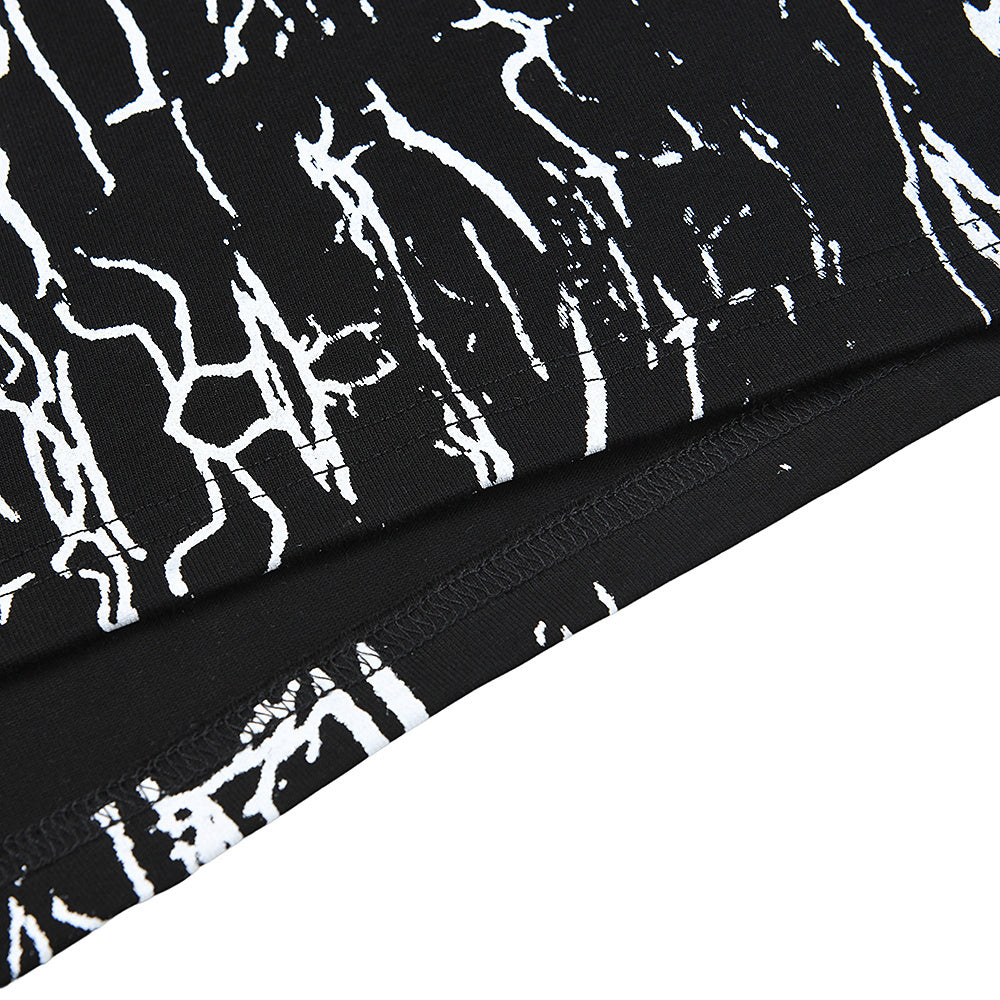 Cracked Pattern Graphic Tee — Black or White