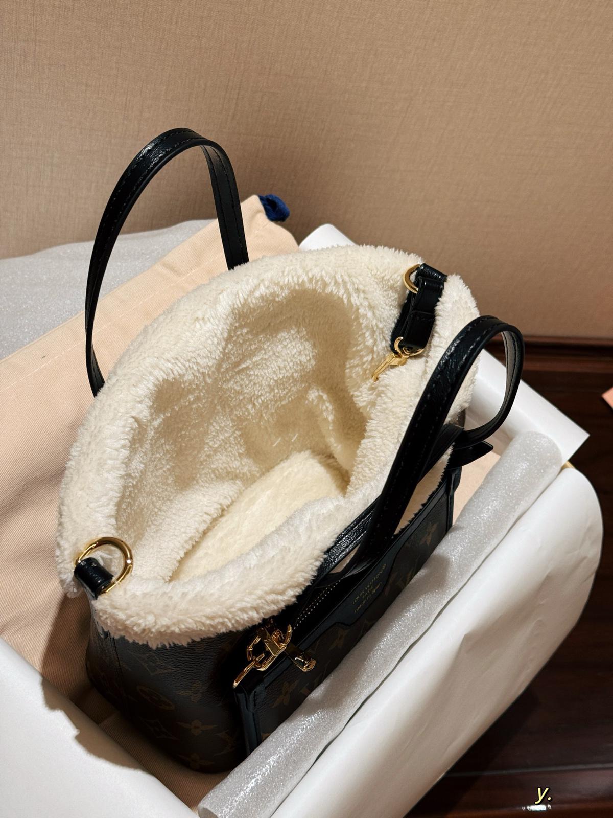 Luxury Speedy Soft Shearling Carry-All Bag