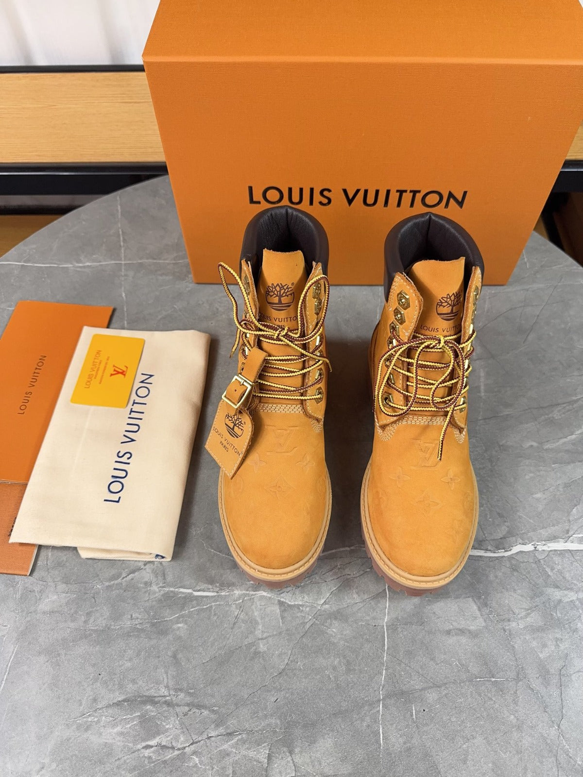 Louis Vuitton Timbs Eclipse Combat Boots