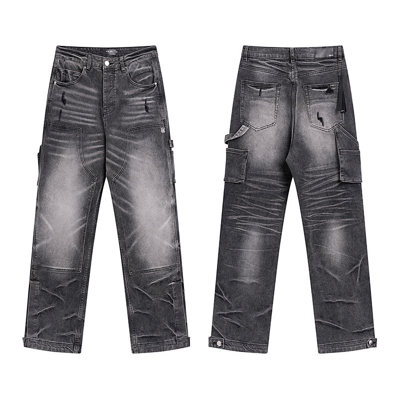 Washed Black Baggy Denim Pants