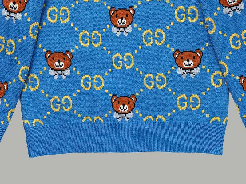 Gucci Teddy Bear Blue Knit Sweater