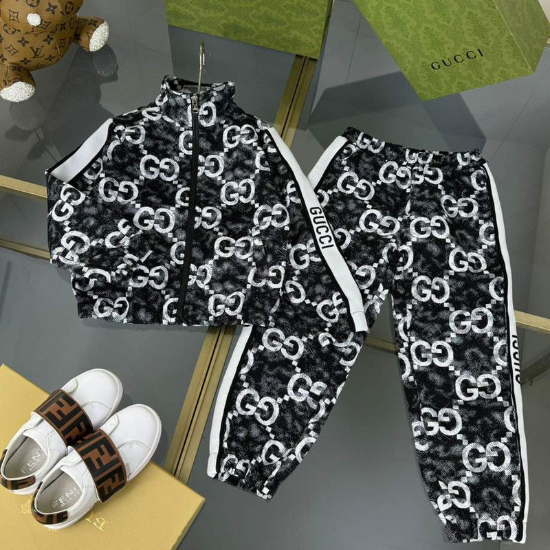 Gucci Kids Tracksuit Set (Black & White GG Monogram)