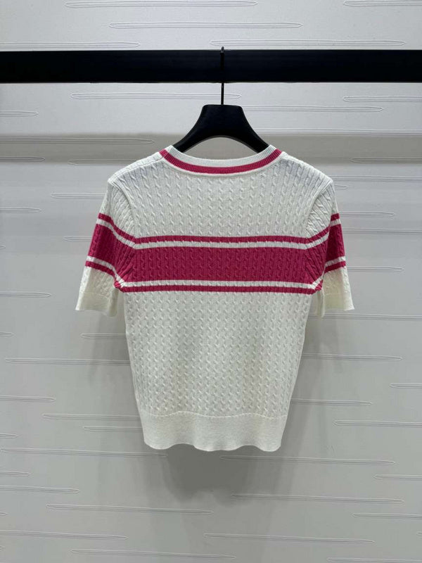 Miu Miu double-tone short-sleeved knit