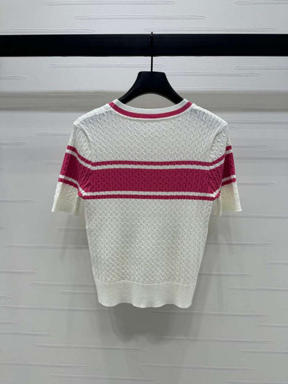 Miu Miu double-tone short-sleeved knit