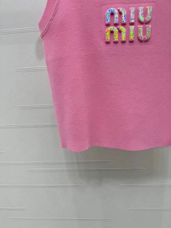 Miu Miu Logo Embellished Tank Top