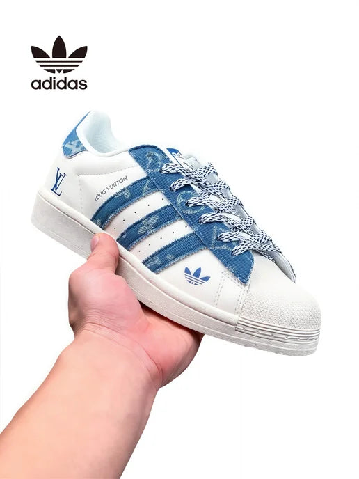 Adidas x Louis Vuitton Superstar Denim Blue Monogram