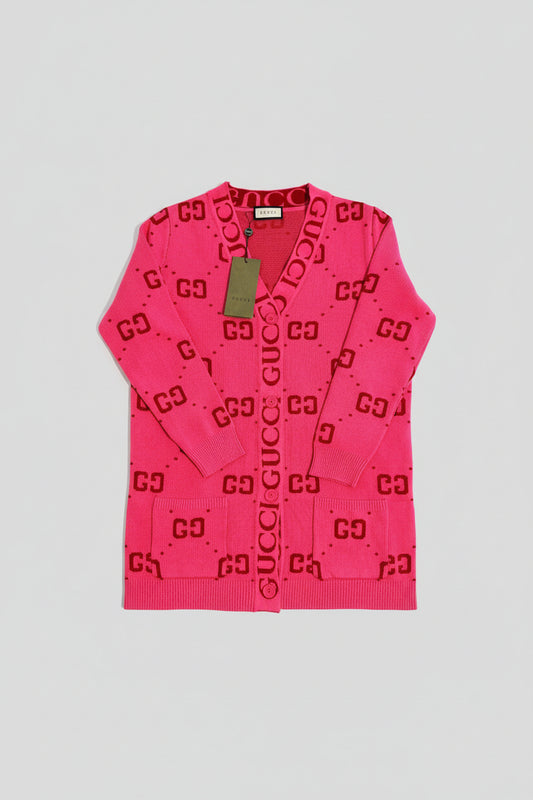Pink GG Knit Cardigan – Premium Designer Style