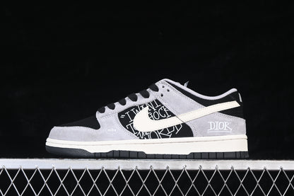 Monochrome Graphic Low-Top Street Sneakers