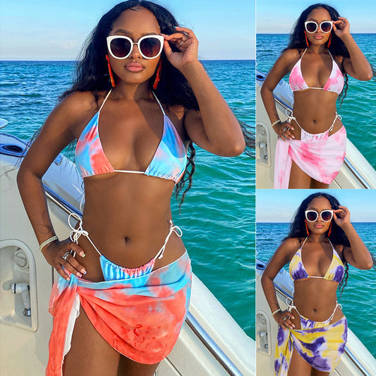 Sexy Split Swimsuit Women Bikini Bikini Three-Piece Swimwear