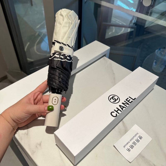 Chanel Black Quilted Umbrella