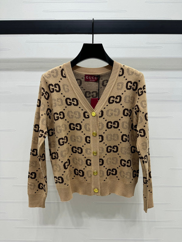 Gucci GG classic women's V-neck knitted Sweatshirt
