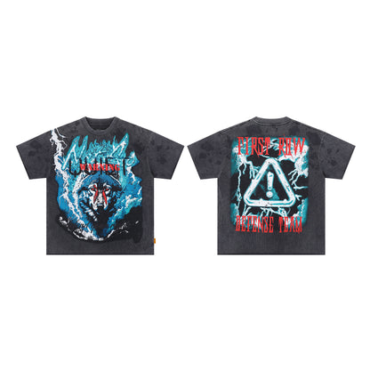 FIRST ROW Warning Not So Quiet Wolf Cropped Tee