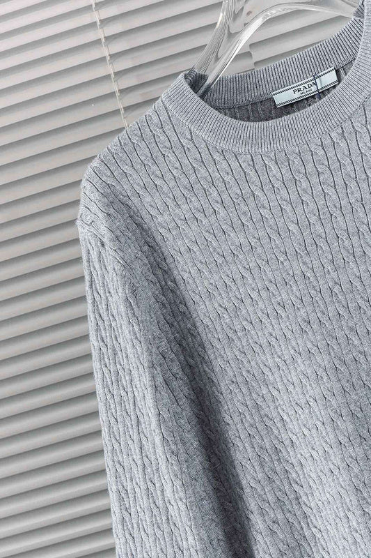 Prada Cable-Knit Stripe Trim Sweater