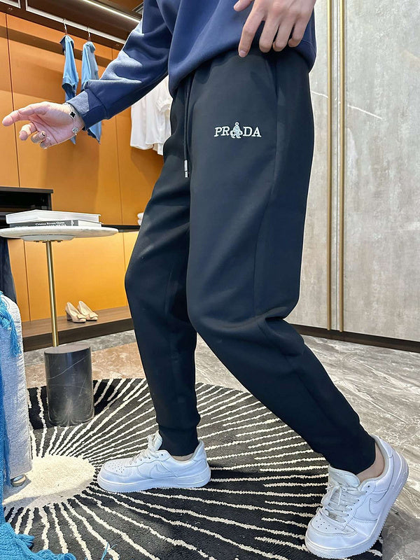 Prada Technical Cotton Joggers with Logo Pocket