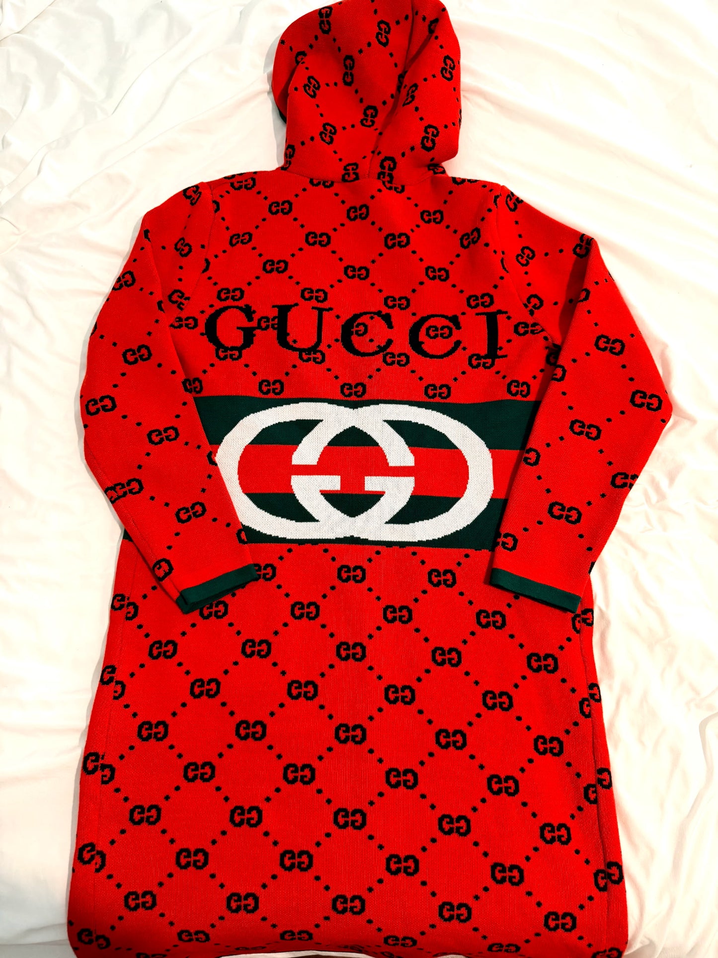 GG HOODED KNIT CARDIGAN