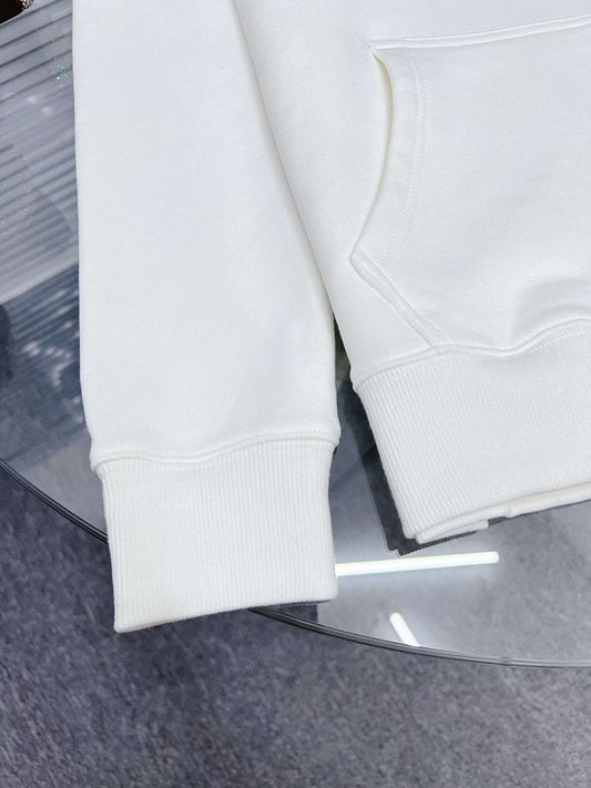 Balmain Paris Logo Print Hoodie – White
