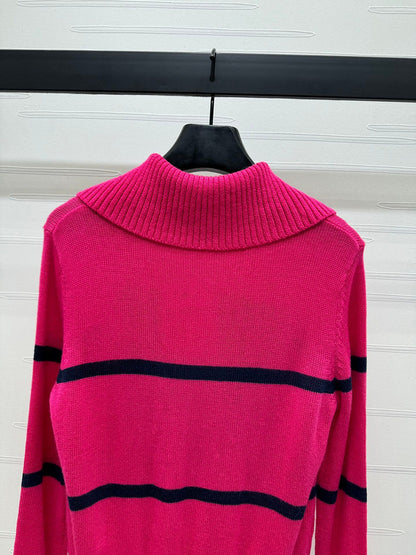 Dior Magenta Striped Logo Sweater