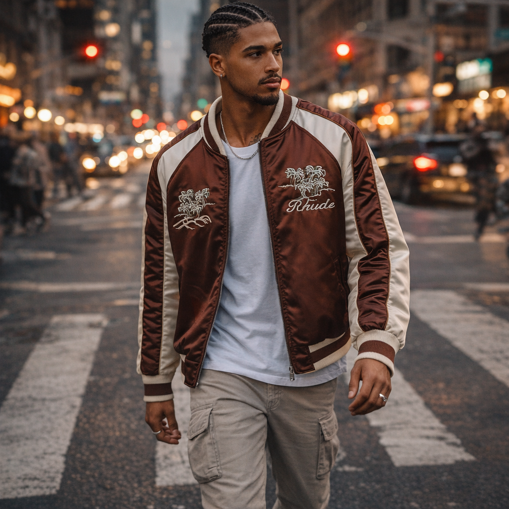 RHD02 Satin Bomber Jacket