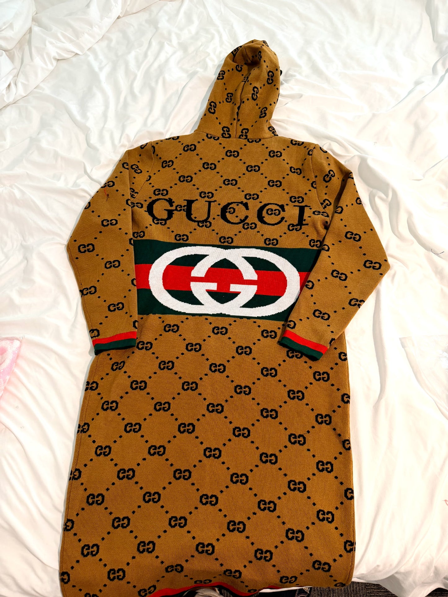 GG HOODED KNIT CARDIGAN