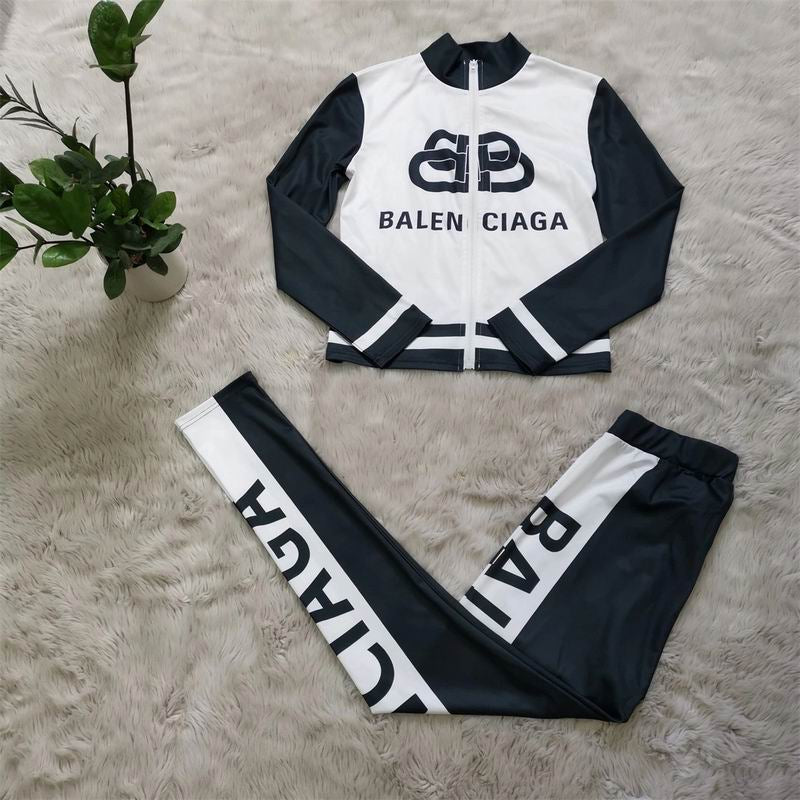 Urban Luxe Tracksuit Set — Black & White
