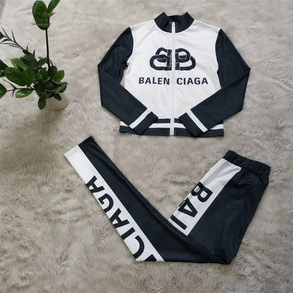 Urban Luxe Tracksuit Set — Black & White