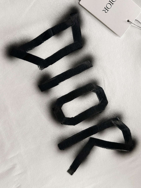 Dior Graffiti Logo T-Shirt Set (White & Black)