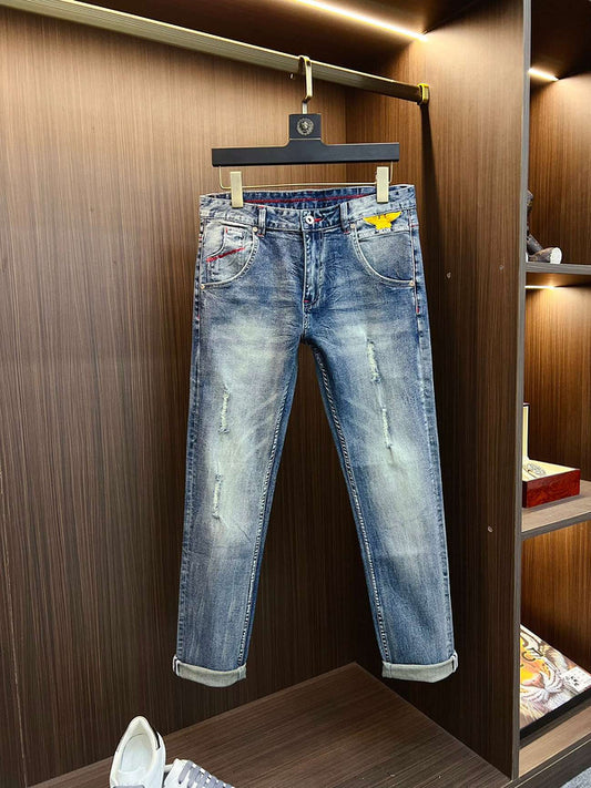 Distressed Blue Designer Jeans