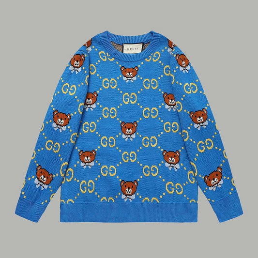 Gucci Teddy Bear Blue Knit Sweater