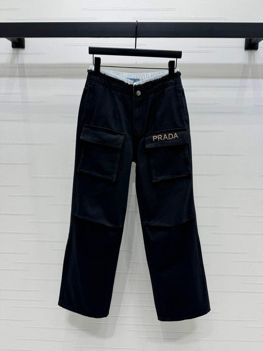 Prada Embroidered Cargo woman Pants