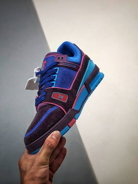 Louis Vuitton Trainer – Purple Teal Metallic Crystal