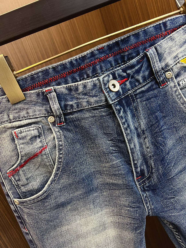 Distressed Blue Designer Jeans