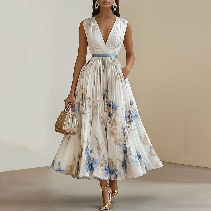 Flowy Ruffle Hem Summer Beach Dress