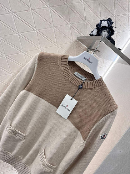 Moncler Bi-Color Knitted Crewneck Sweater