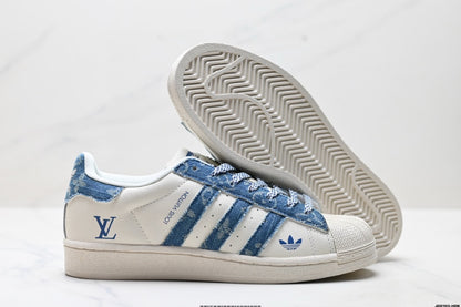 Adidas x Louis Vuitton Superstar Denim Blue Monogram