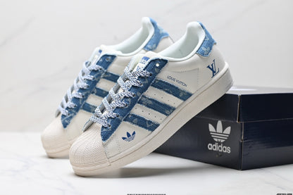 Adidas x Louis Vuitton Superstar Denim Blue Monogram