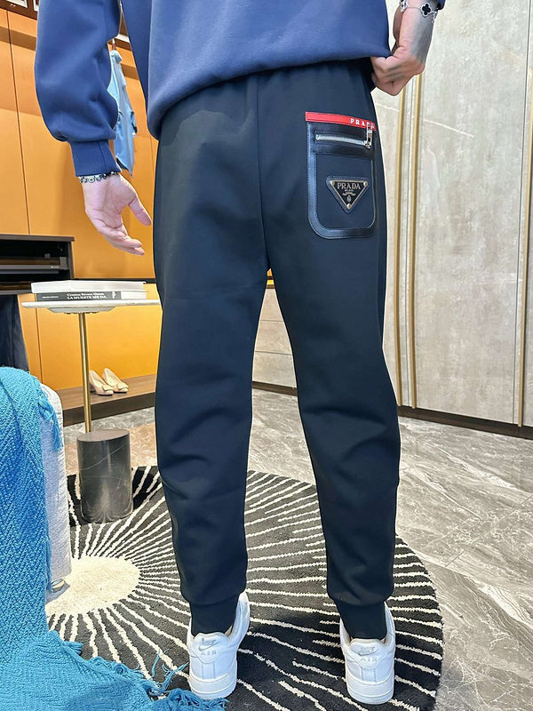 Prada Technical Cotton Joggers with Logo Pocket